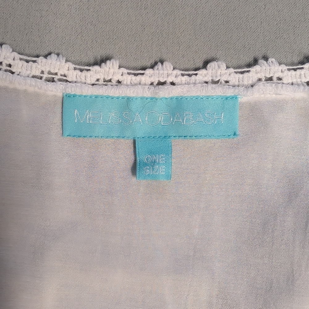 Feminine White Embroidered Lace Poncho Top One Size - Picture 4 of 10